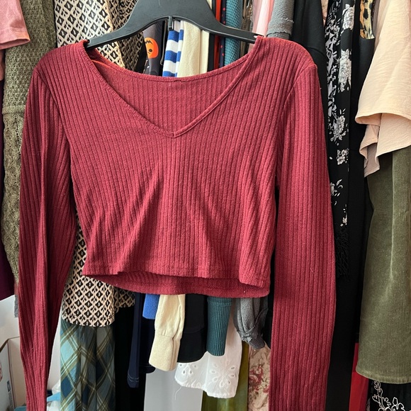 Women's Burgundy Ribbed Lounge Set - Picture 2 of 4